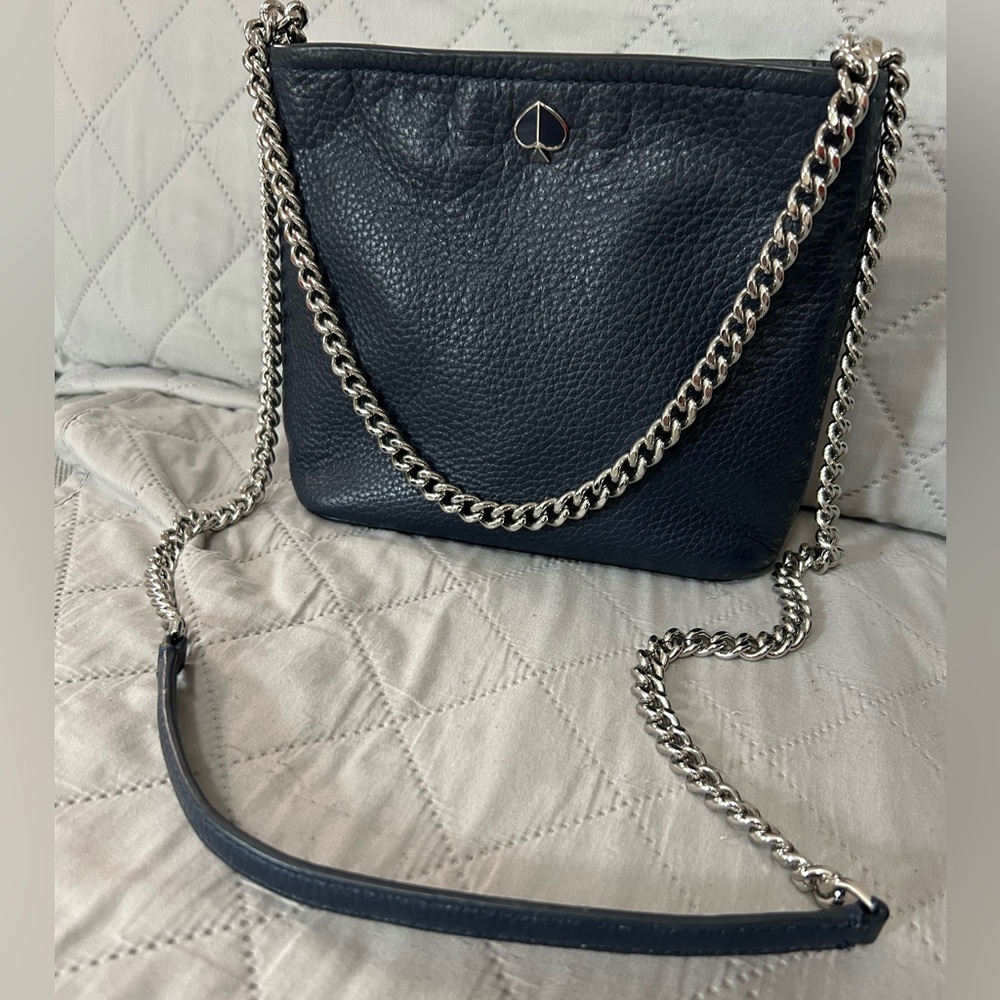 Kate Spade Navy Blue Leather crossbody purse